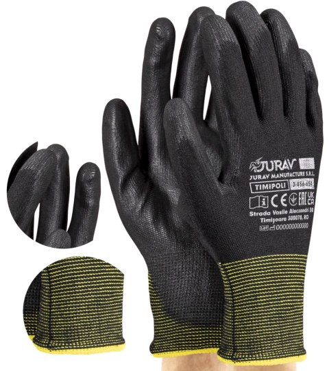 Rękawice Robocze Czarne J-TIMIPOLI_BB - 240 Par (9 - L)