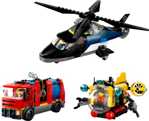 60462 - LEGO City - Zestaw z helikopterem, wozem strażackim i łodzią podwodną