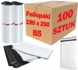 Foliopaki Kurierskie Białe B5 190x250mm - 100 szt.