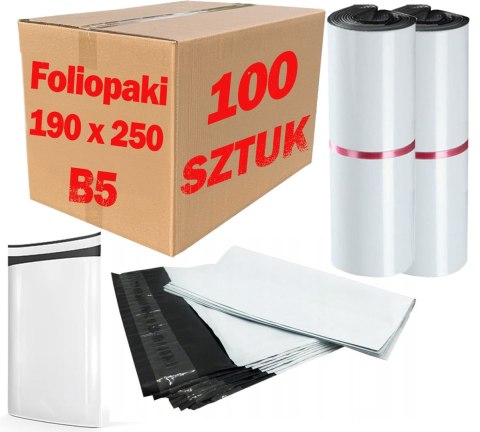 Foliopaki Kurierskie Białe B5 190x250mm - 100 szt.