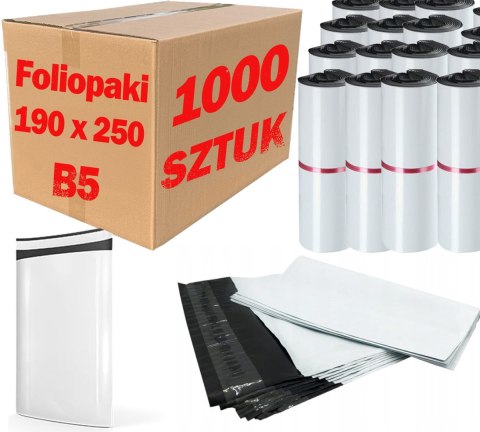 Foliopaki Kurierskie Białe B5 190x250mm - 1000 szt.