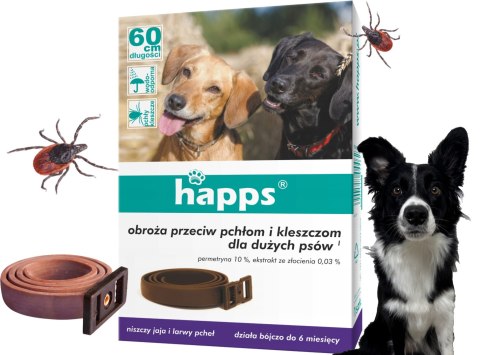 HAPPS - obroża przeciw pchłom i kleszczom dla dużych psów