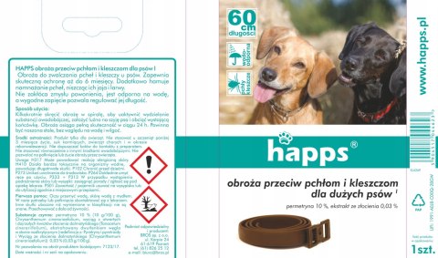 HAPPS - obroża przeciw pchłom i kleszczom dla dużych psów