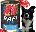 Karma Mokra Dla Psów RAFI z Jagnięciną, Borówką i Żurawiną 400g - 6 szt.