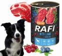 Karma Mokra Dla Psów RAFI z Jagnięciną, Borówką i Żurawiną 400g - 6 szt.