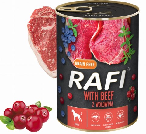 Karma Mokra Dla Psów RAFI z Wołowiną, Borówką i Żurawiną 400g - 1 szt.