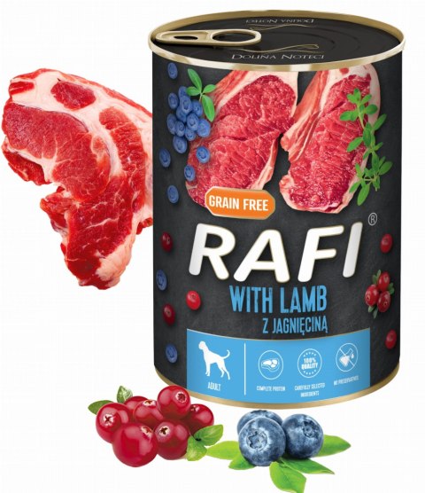 Zestaw 12x400g Karma Mokra Dla Psów RAFI MIX Smaków (Jagnięcina, Wołowina)