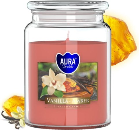 AURA Świeca Zapachowa WANILIA - BURSZTYN 100h snd99-355
