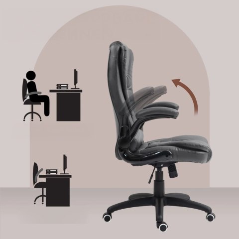 Fotel Biurowy Ze Składanymi Podłokietnikami i Funkcją Odchylania Ciemnoszary PAKO 921-731V81CG