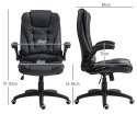 Fotel Biurowy Ze Składanymi Podłokietnikami i Funkcją Odchylania Czarny PAKO 921-731V81BK