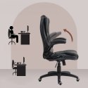 Fotel Biurowy Ze Składanymi Podłokietnikami i Funkcją Odchylania Czarny PAKO 921-731V81BK