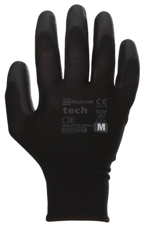 Rękawice Robocze MERCATOR Tech Black+Black PU - 1 Para (8 - M)