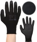 Rękawice Robocze MERCATOR Tech Black+Black PU - 12 Par (7 - S)