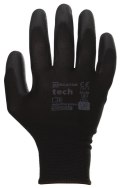Rękawice Robocze MERCATOR Tech Black+Black PU - 12 Par (7 - S)
