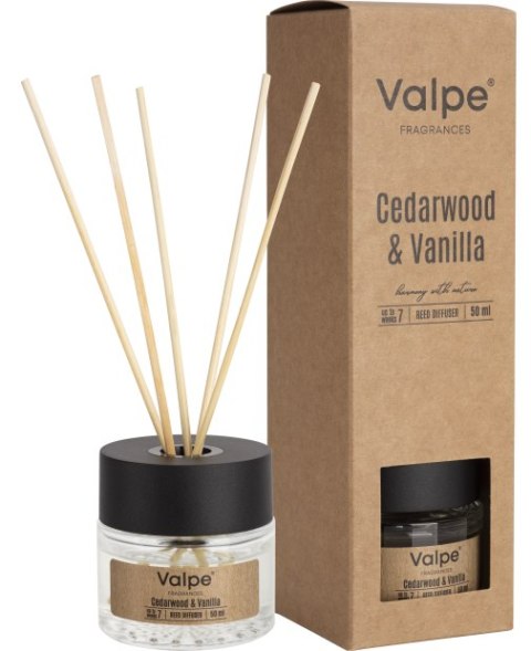 VALPE Dyfuzor Zapachowy Z Patyczkami DRZEWO CEDROWE - WANILIA 50 ml dz50-81