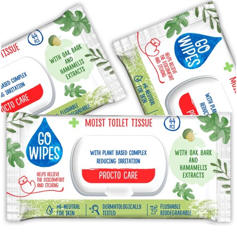 GOWIPES Nawilżany papier toaletowy Procto Care Flip top 44szt.