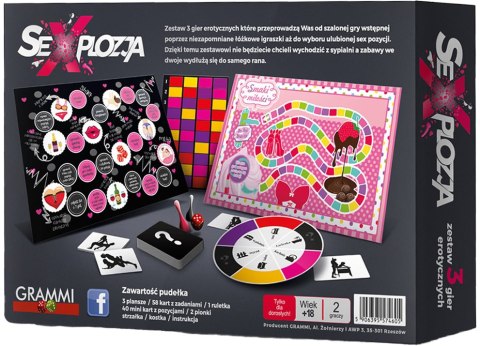 Gra Planszowa Dla Dorosłych - SEXPLOZJA - Zestaw 3 Gier Erotycznych