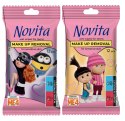 NOVITA Minionki Chusteczki nawilżane do demakijażu dla nastolatków, 12 szt.
