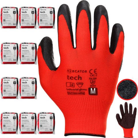 Rękawice Robocze MERCATOR Tech Red+Black Latex - 120 Par (10 - XL)