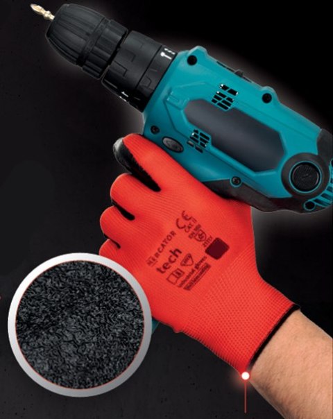 Rękawice Robocze MERCATOR Tech Red+Black Latex - 120 Par (7 - S)