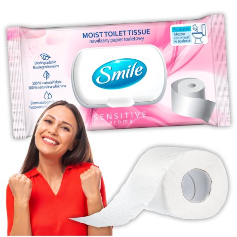 SMILE Papier toaletowy nawilżany flip top, 44szt.