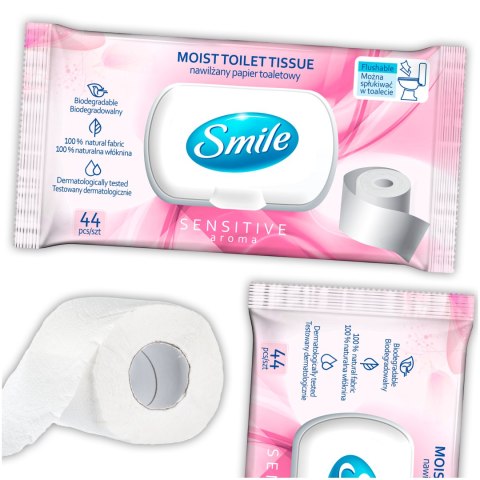 SMILE Papier toaletowy nawilżany flip top, 44szt.