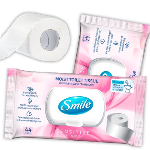 SMILE Papier toaletowy nawilżany flip top, 44szt.