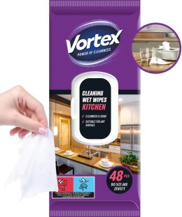 VORTEX Chusteczki nawilżane do kuchni, flip top, 48 sztuk
