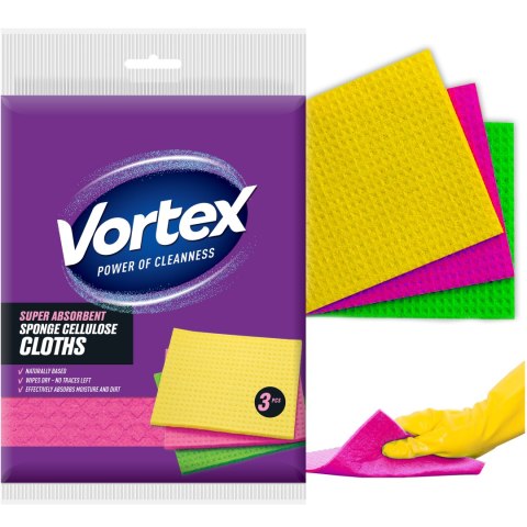 VORTEX Ściereczki gąbczaste 3 szt.