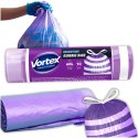 VORTEX Worki na śmieci z taśmą ściągającą HDPE 60X65CM fioletowo białe 60l/10 sztuk
