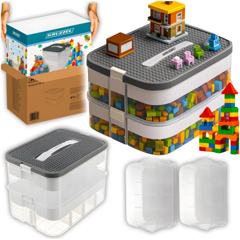 Pudełko Na Klocki- 2 Poziomy 15L Kruzzel 25756
