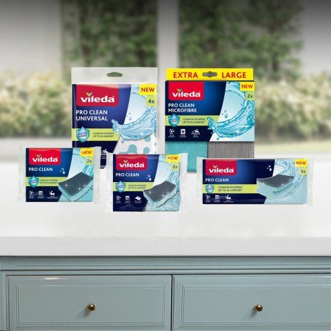 Zmywak profilowany z enzymami Vileda Pro Clean 3 szt.