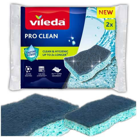 Zmywak wiskozowy z enzymami Vileda Pro Clean 2 szt.