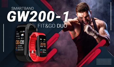 Smartwatch GIEWONT Czarno Czerwony 2 Paski GW200-1