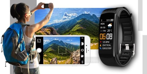Smartband GIEWONT Fit&GO Duo GW200-2 - Black + Pasek Ice White