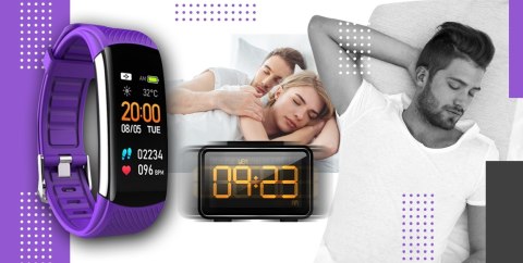 Smartband GIEWONT Fit&GO Duo GW200-3 - Black + Pasek Flora Violet