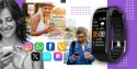 Smartband GIEWONT Fit&GO Duo GW200-3 - Black + Pasek Flora Violet