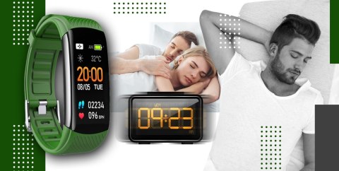 Smartband GIEWONT Fit&GO Duo GW200-5 - Black + Pasek Go Green