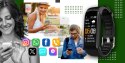 Smartband GIEWONT Fit&GO Duo GW200-5 - Black + Pasek Go Green