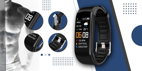 Smartband GIEWONT Fit&GO Duo GW200-6 - Black + Pasek Smart Navy