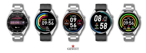 Smartwatch GIEWONT Vertex SmartCall GW450-4 Silver/Carbon Silikon