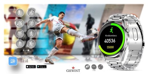 Smartwatch GIEWONT Vertex SmartCall GW450-4 Silver/Carbon Silikon