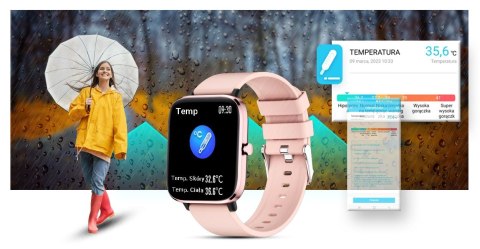 Smartwatch GIEWONT Dynamic SmartCall GW230-1 - Rose Gold/Powder Pink