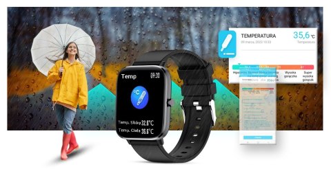 Smartwatch GIEWONT Dynamic SmartCall GW230-2 - Carbon/Carbon