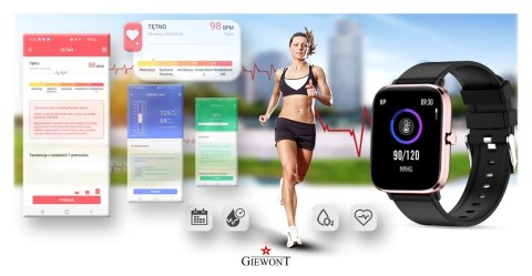 Smartwatch GIEWONT Dynamic SmartCall GW230-3 - Rose Gold/Black Effect