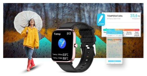 Smartwatch GIEWONT Dynamic SmartCall GW230-3 - Rose Gold/Black Effect