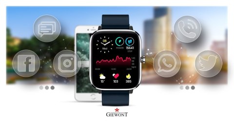 Smartwatch GIEWONT Dynamic SmartCall GW230-4 - Silver/Deep Ocean