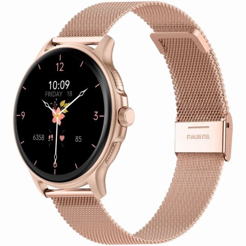 Smartwatch Damski GRAVITY GT12-3 Różowy Pasek Silikonowy + Bransoleta Różowe Złoto