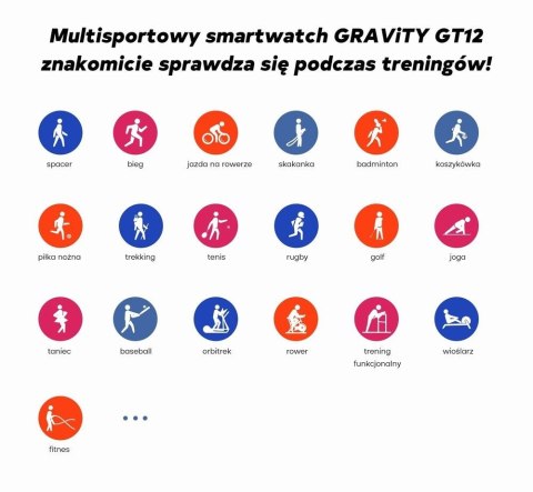 Smartwatch Damski GRAVITY GT12-3 Różowy Pasek Silikonowy + Bransoleta Różowe Złoto