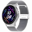 Smartwatch Damski GRAVITY GT12-7 Czarny Pasek Silikonowy + Srebrna Bransoleta